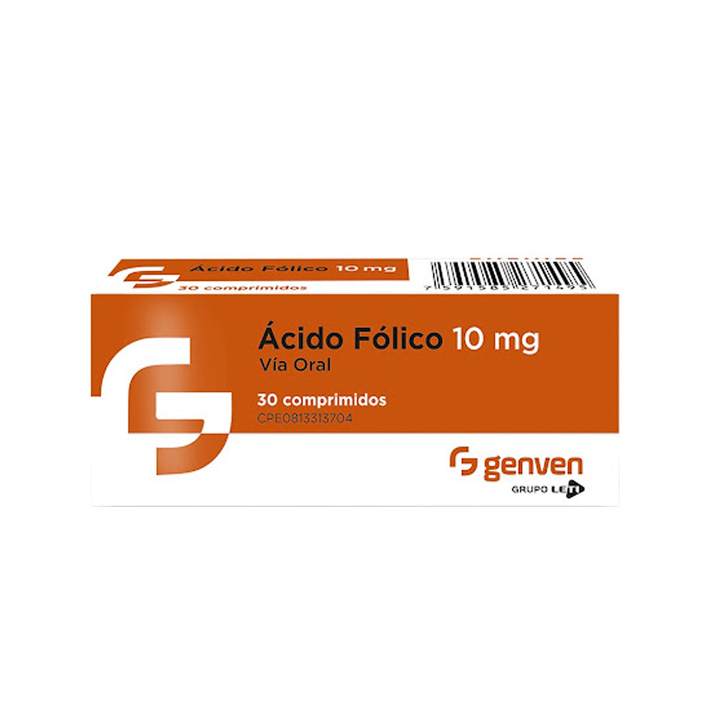 Ácido Fólico Genven 10mg 30 Comprimidos