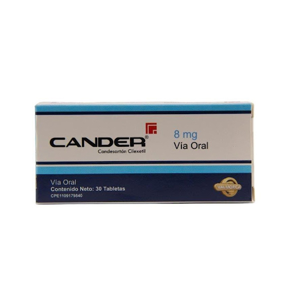 Candesartán Cander 8mg 30 Tabletas