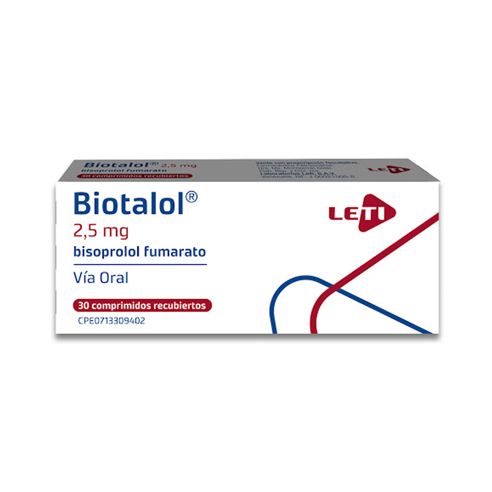 Bisoprolol Biotalol 2,5mg 30 Tabletas