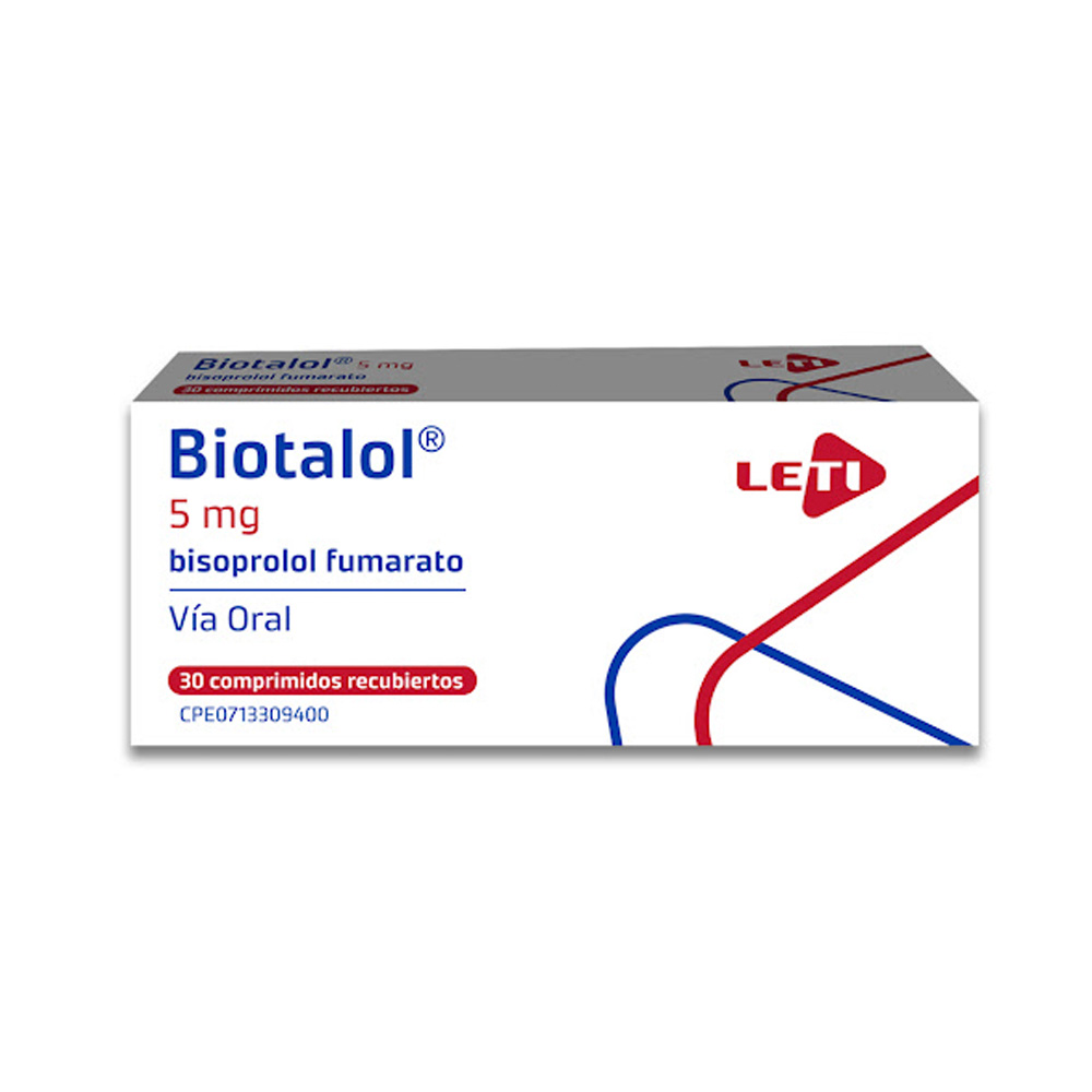 Bisoprolol Biotalol 5mg 30 Comprimidos