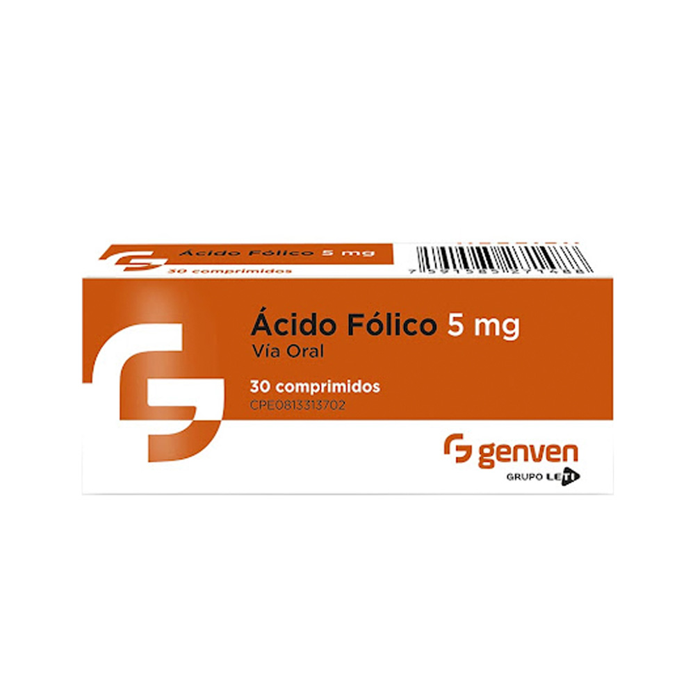 Ácido Fólico Genven 5mg 30 Comprimidos