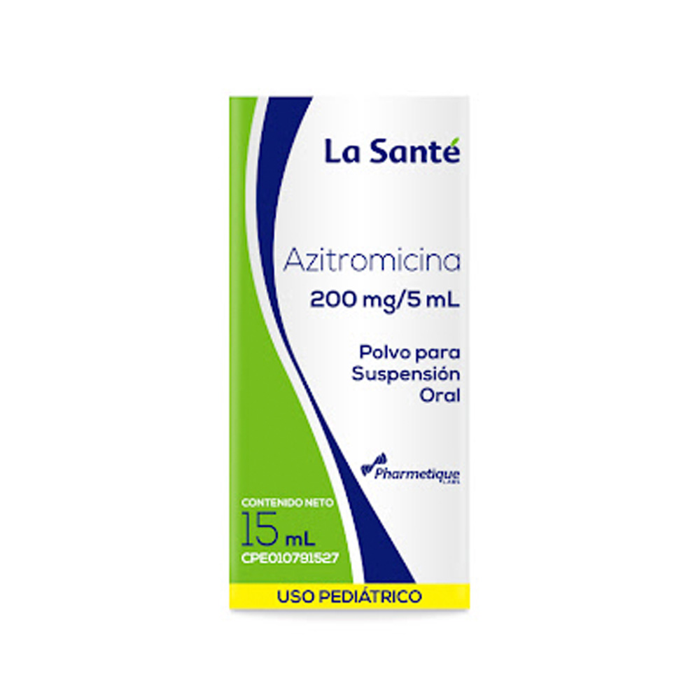 Azitromicina La Santé 200mg/5ml 15ml Suspención Polvo