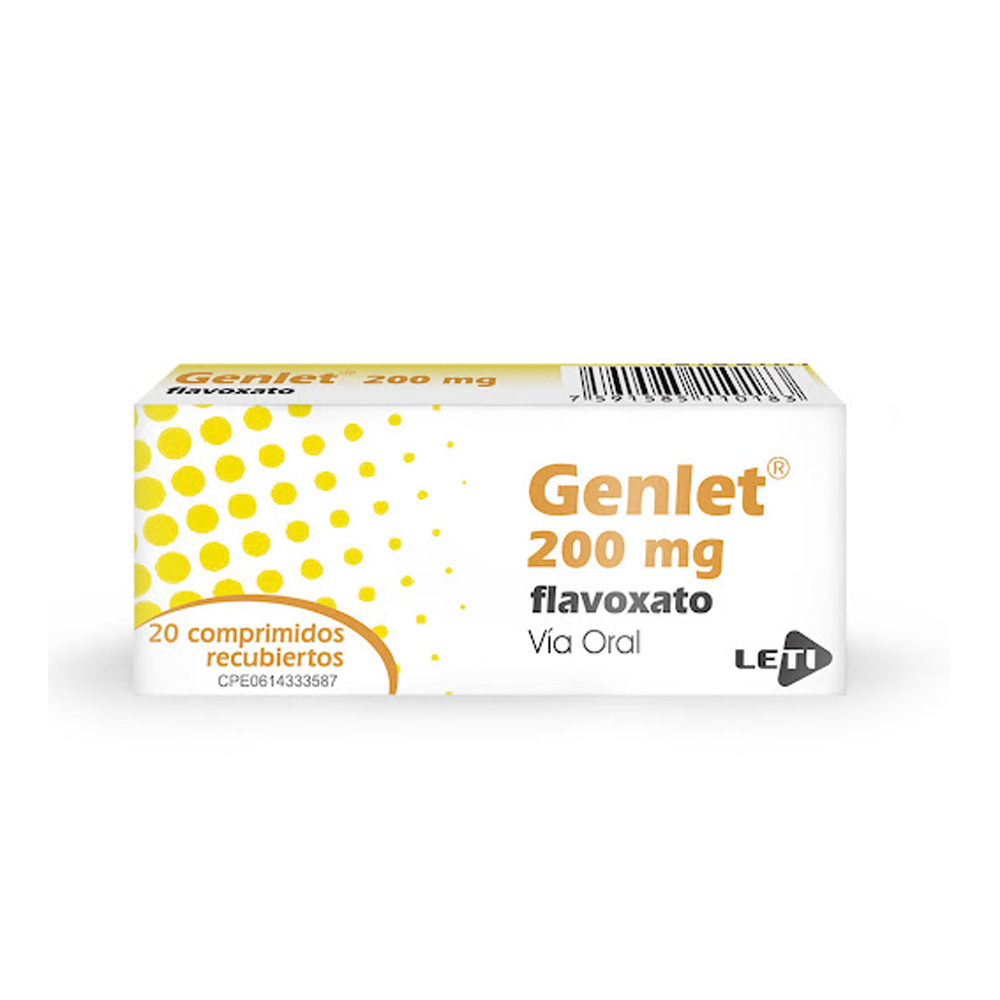 Flavoxato Genlet 200mg 20 Comprimidos