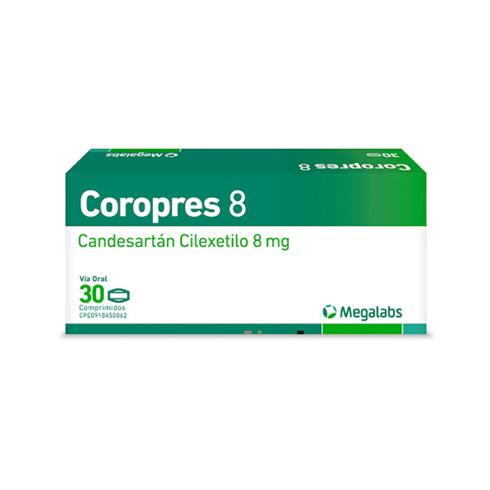 Candesartán Coropres 8mg 30 Comprimidos