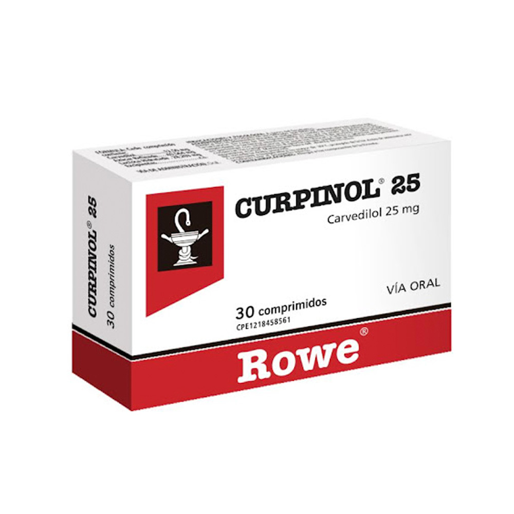 Carvedilol Curpinol 25mg 30 Comprimidos