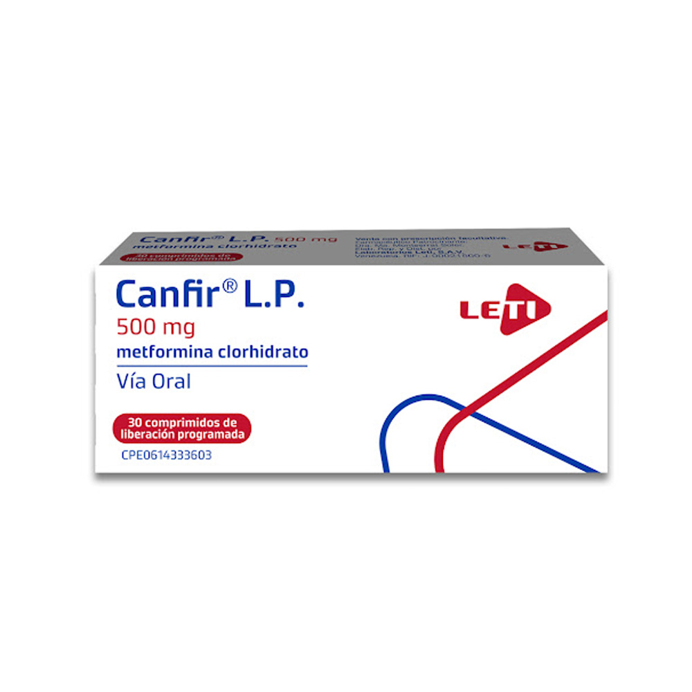 Metformina Canfir LP 750mg 30 Comprimidos