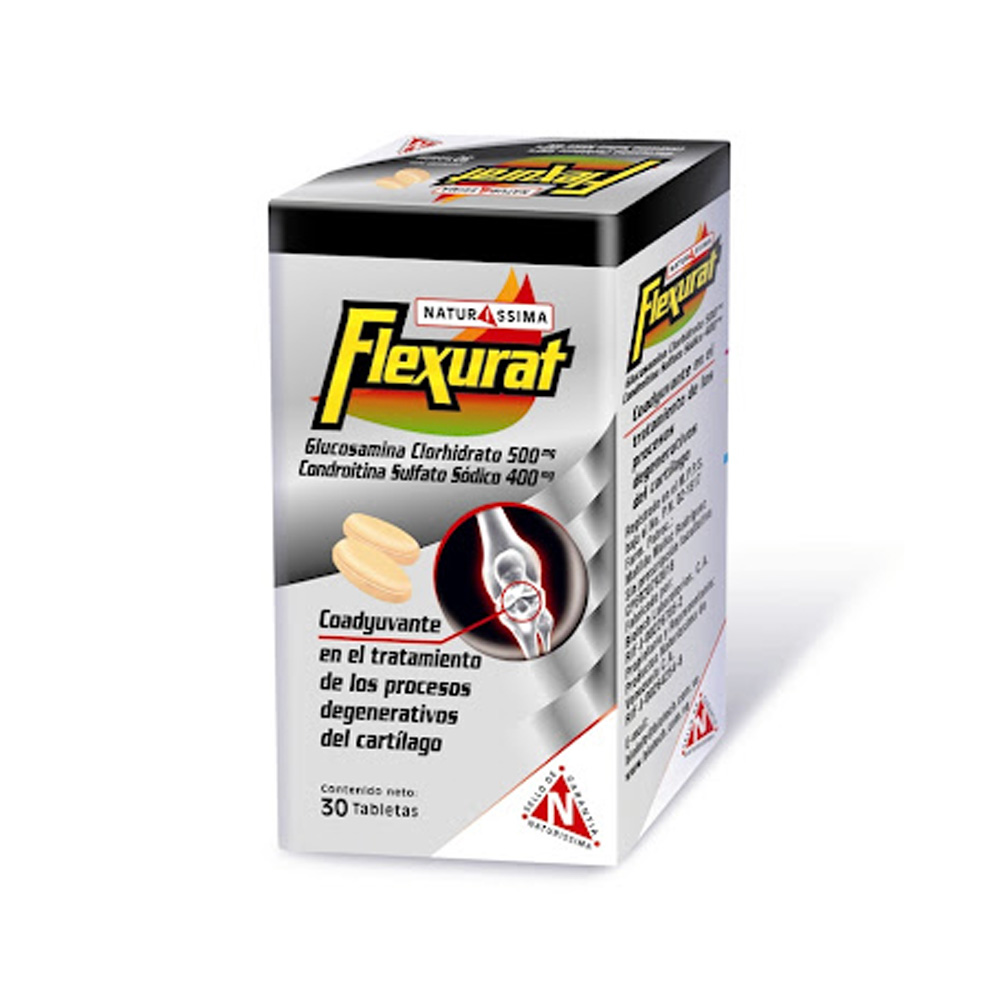 Glucosamina + Condroitina Flexurat 500-400mg 30 Tabletas