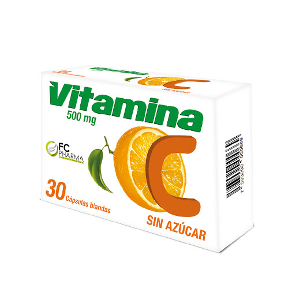 Vitamina C Fc Pharma 500mg 30 Cápsulas Blandas