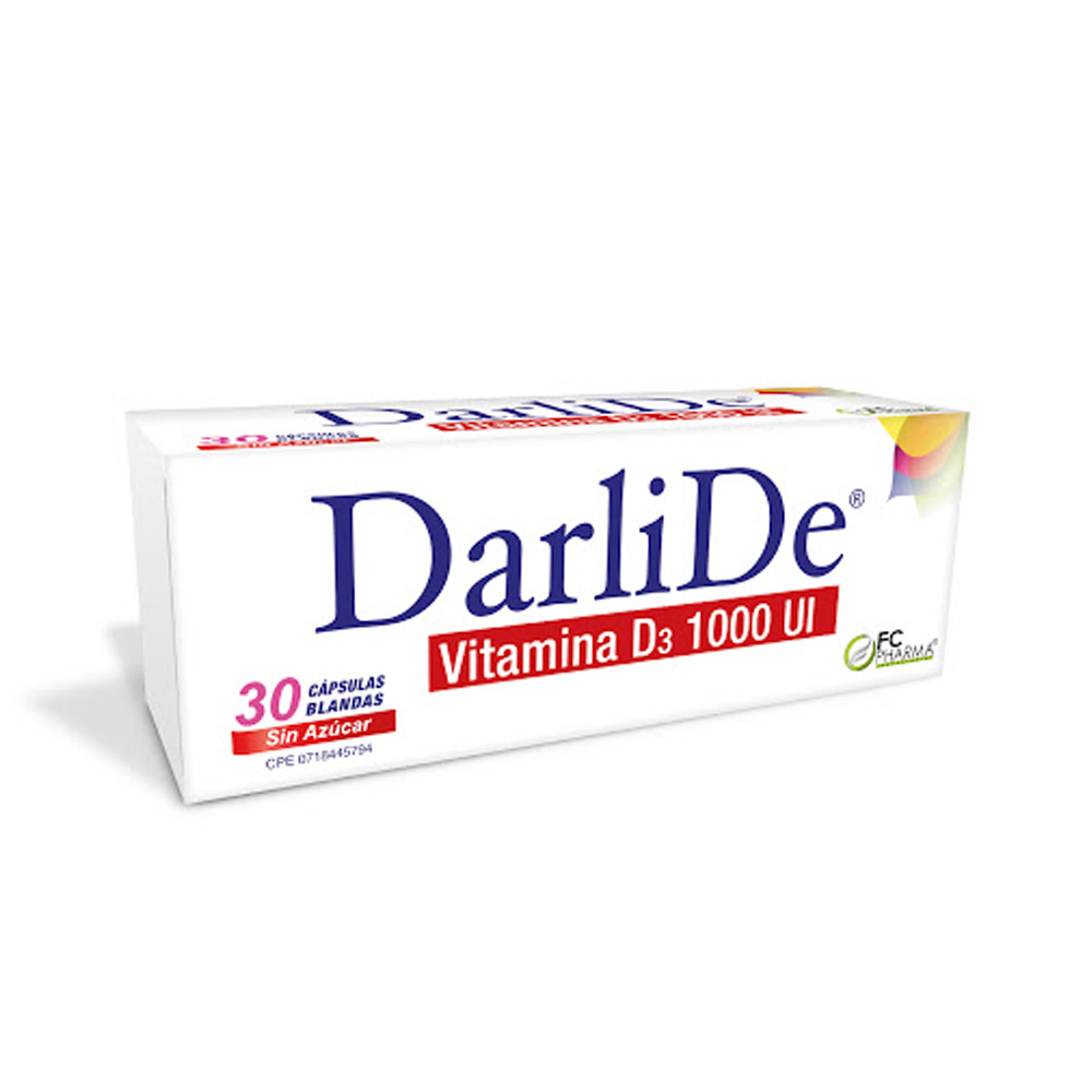 Vitamina D DarliDe 1000UI 30 Cápsulas Blandas