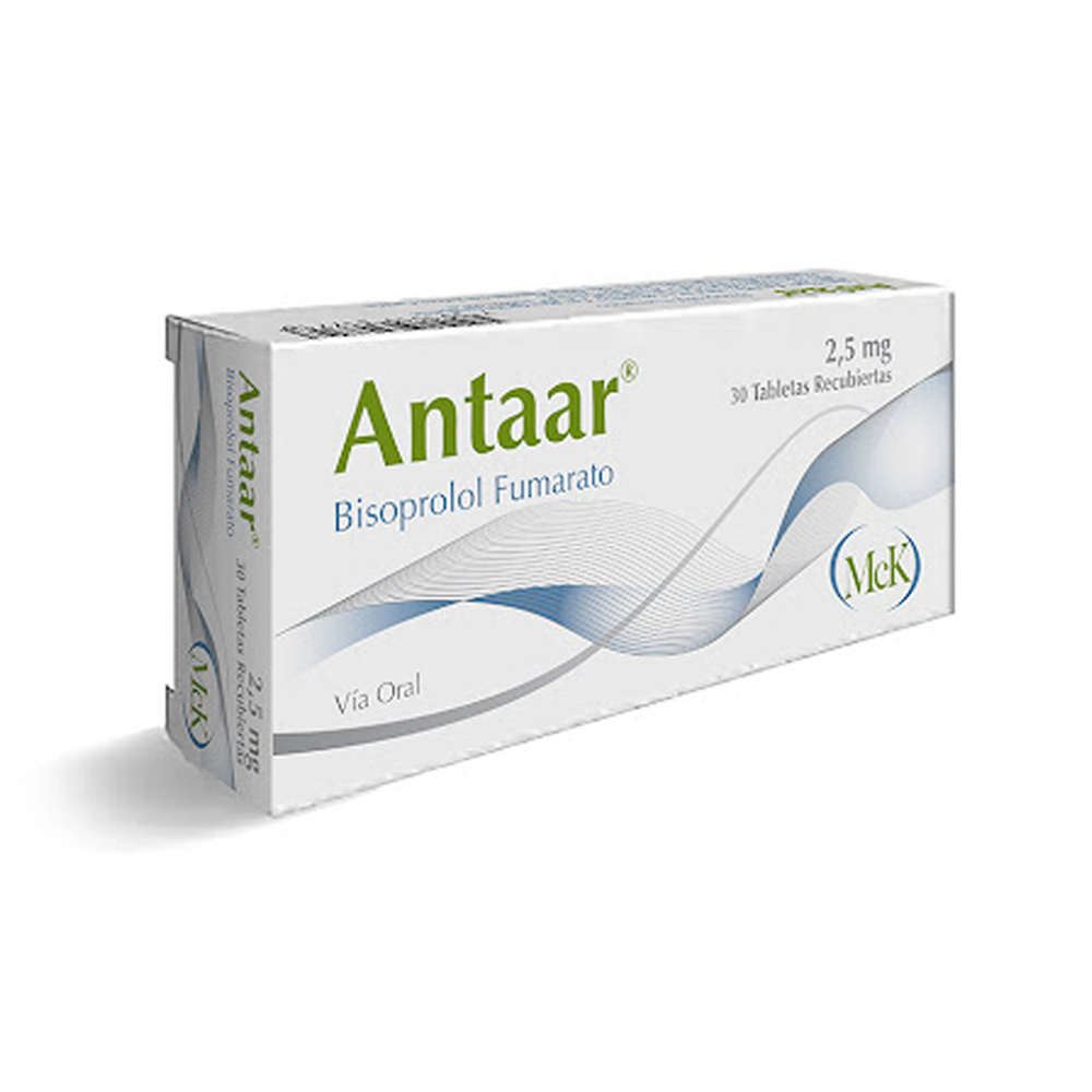 Bisoprolol Antaar 2,5mg 30 Tabletas