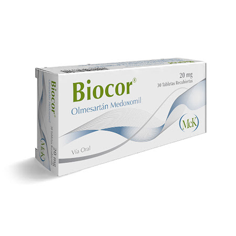 Olmesartán Biocor 20mg 30 Tabletas