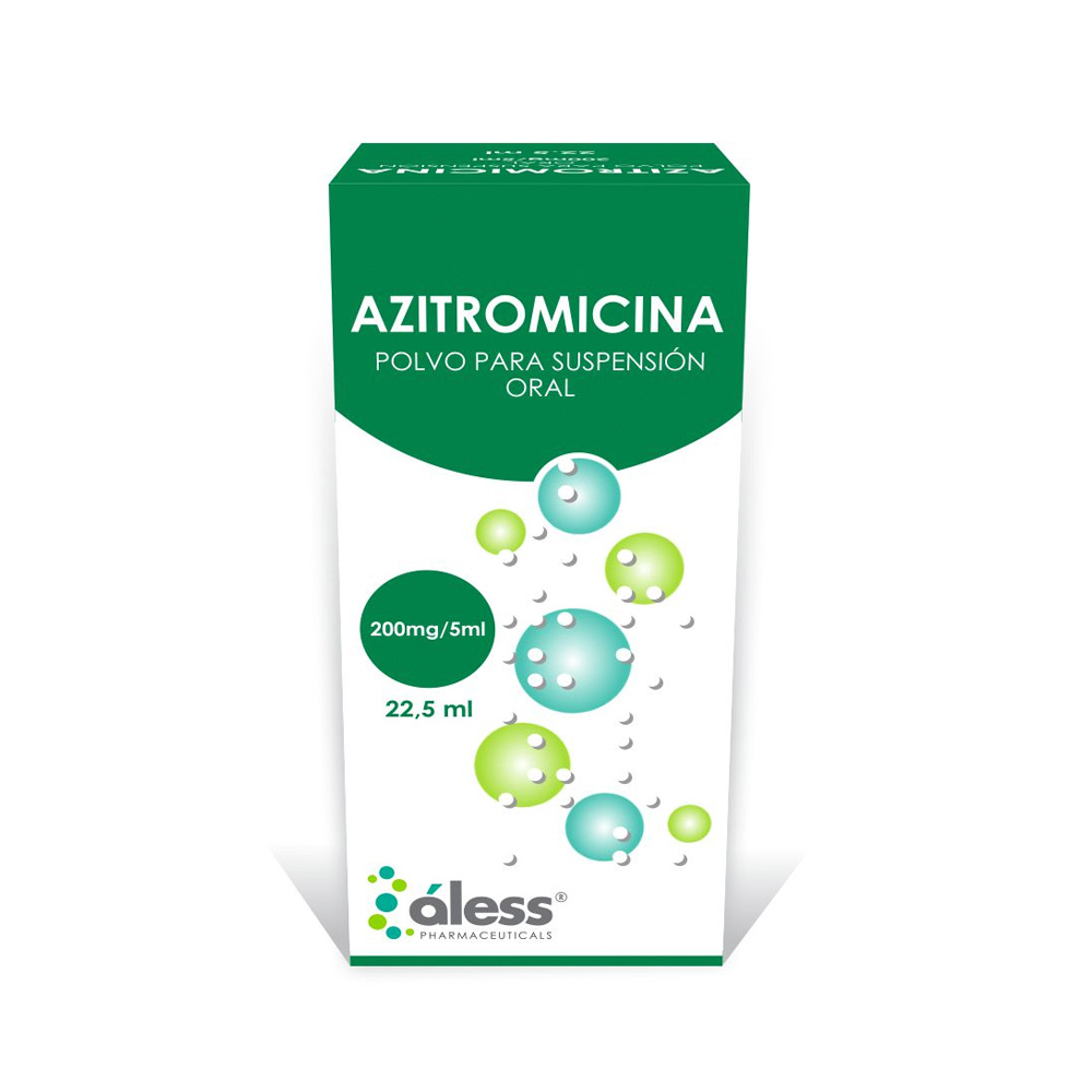 Azitromicina Polvo Aless p/suspensión 200mg/5ml 22,5ml