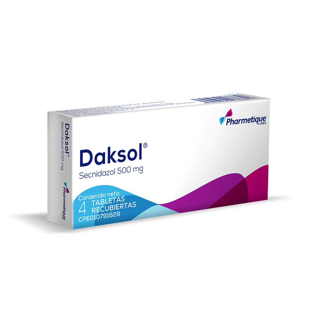 Secnidazol Daksol 500mg 4 Tabletas