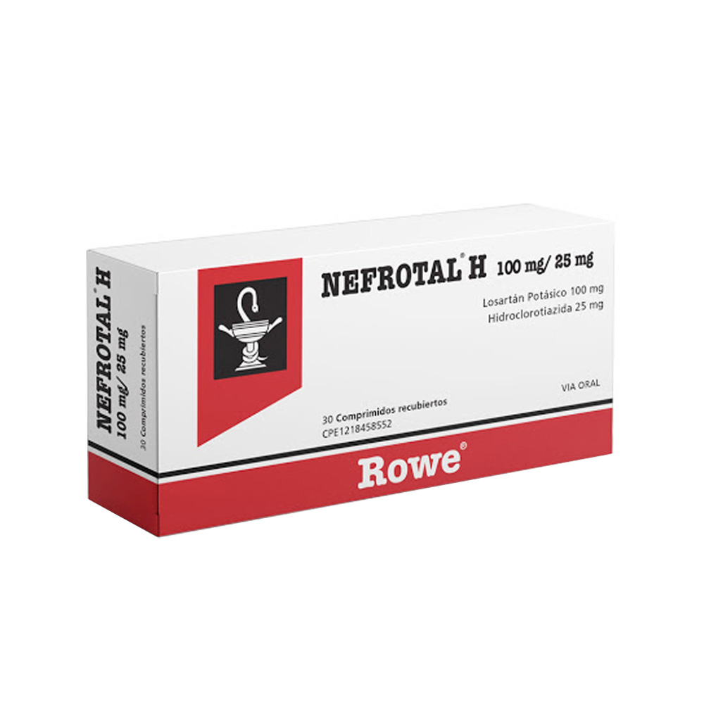 Losartán Potásico Nefrotal H 100/25mg 30 Comprimidos