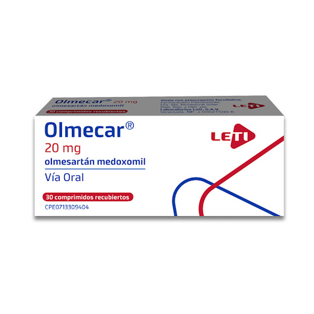 Olmesartán Olmecar 20mg 30 Comprimidos