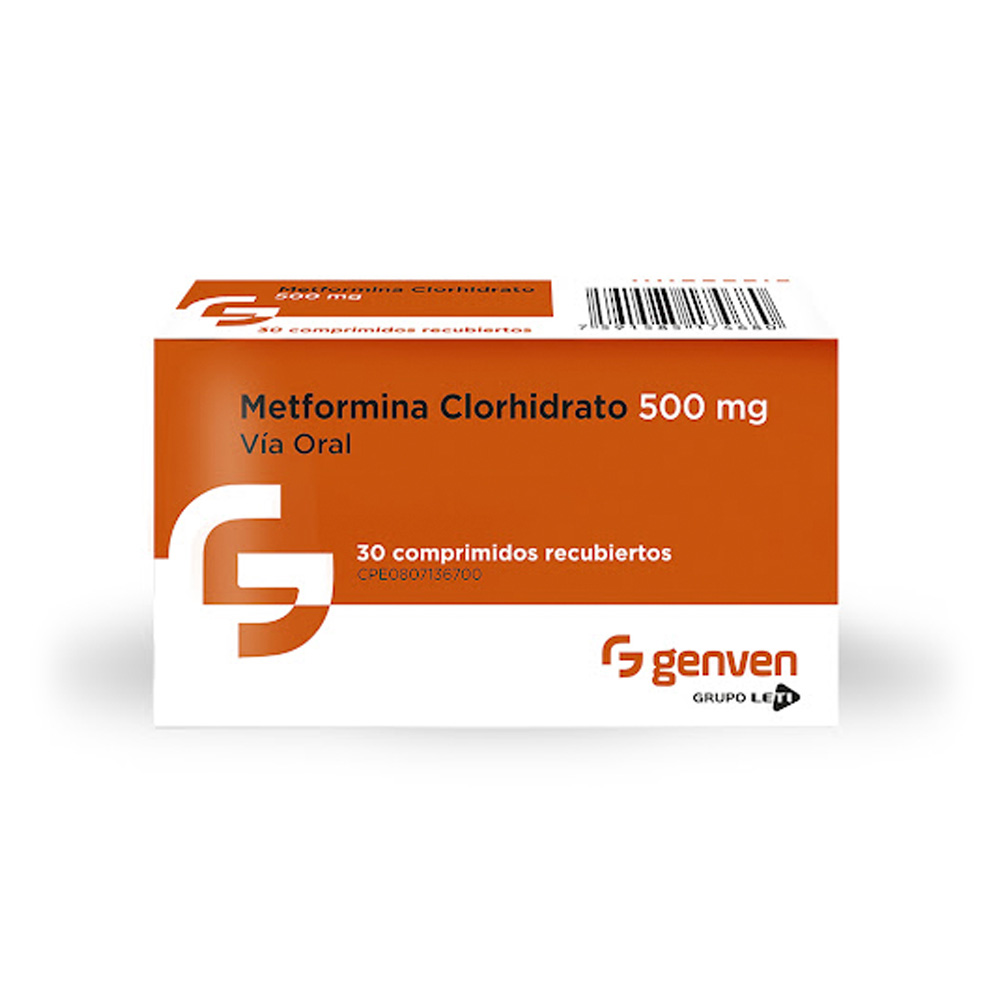 Metformina Clorhidrato Genven 500mg 30 Comprimidos