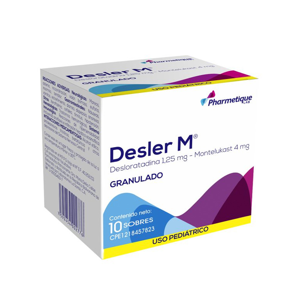 Desloratadina+Montelukast Desler M 1,25/4mg 10 Sobres