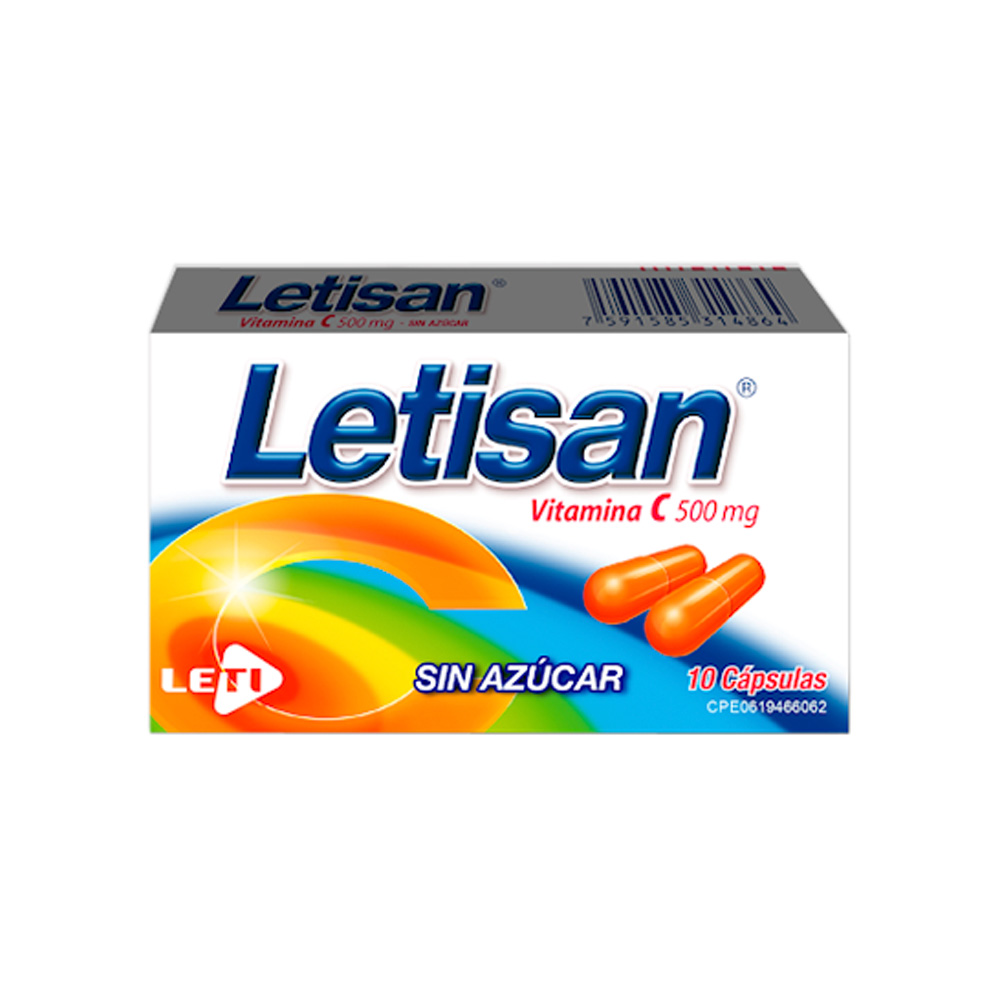 Vitamina C Letisan 500mg 10 Cápsulas