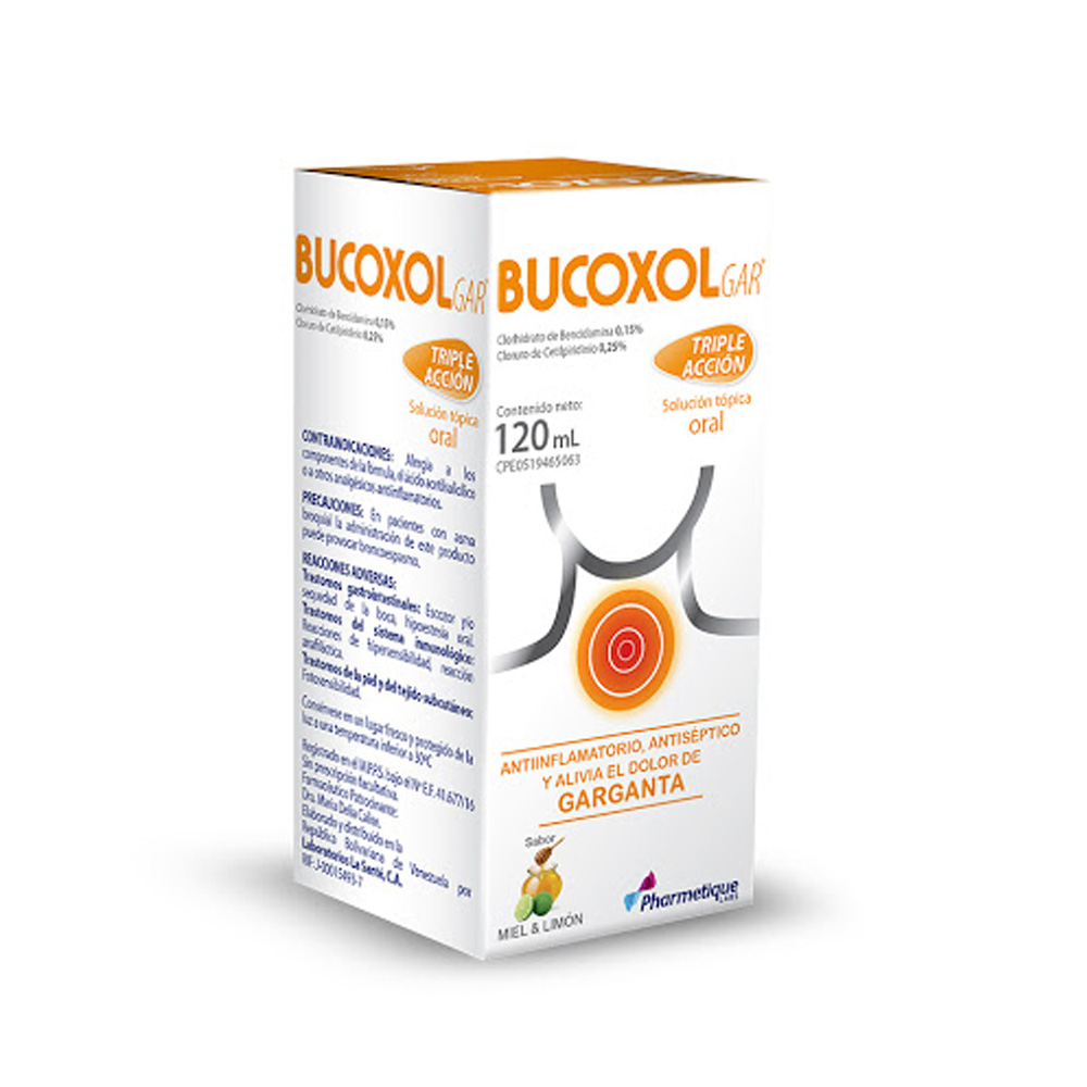 Bencidamina Bucoxolgar 120ml Solución Sabor Miel & Limón