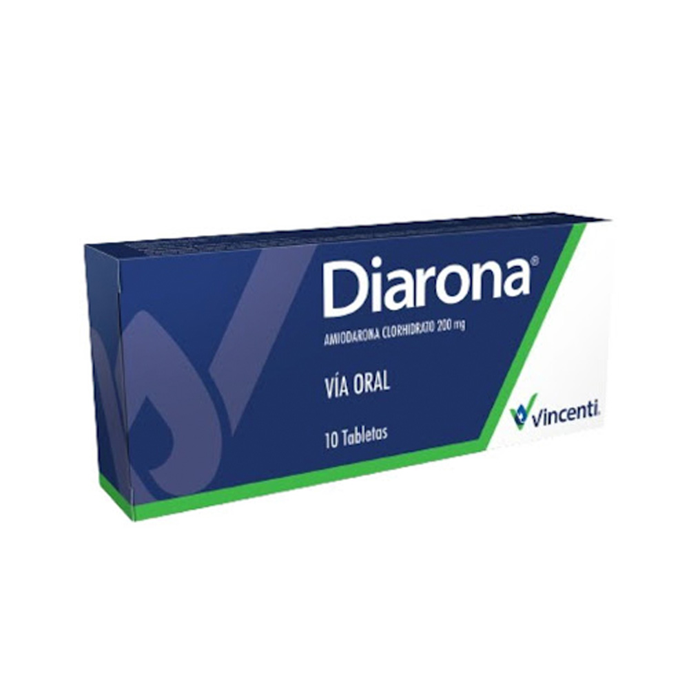 Amiodarona Diarona 200mg 10 Tabletas