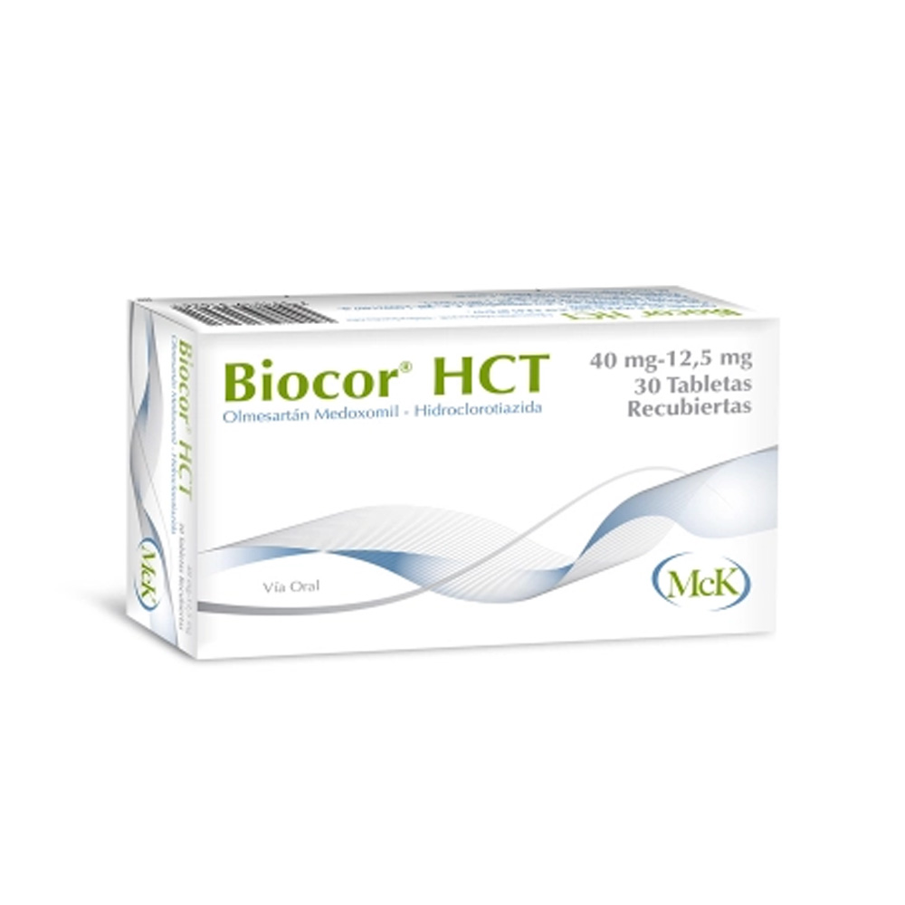 Olmesartán Biocor Hct 40/12,5mg 30 Tabletas