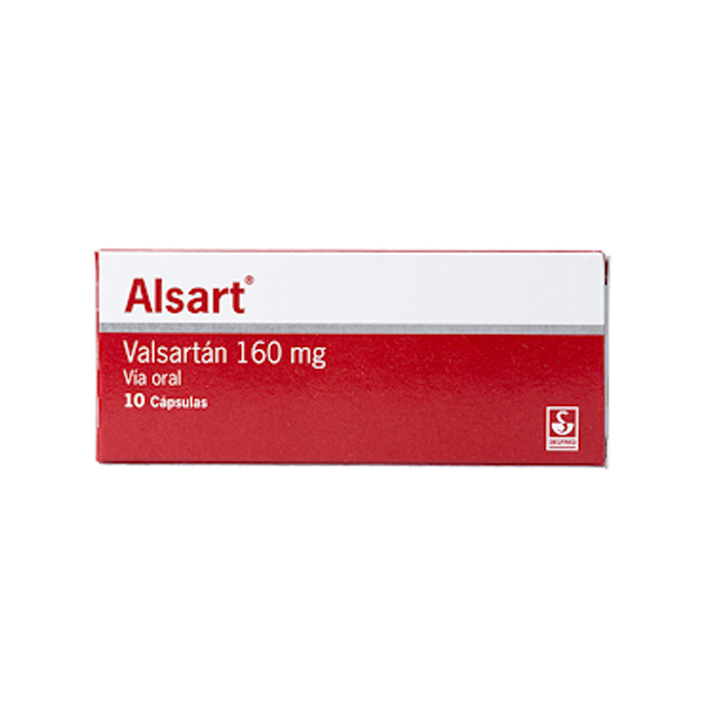 Valsartán Alsart 160mg 10 Tabletas