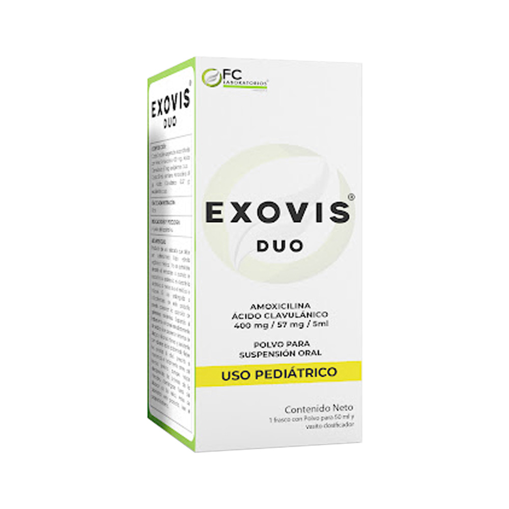 Amoxicilina + Ácido Clavulánico Exovis Duos 400/57mg 50ml Suspensión