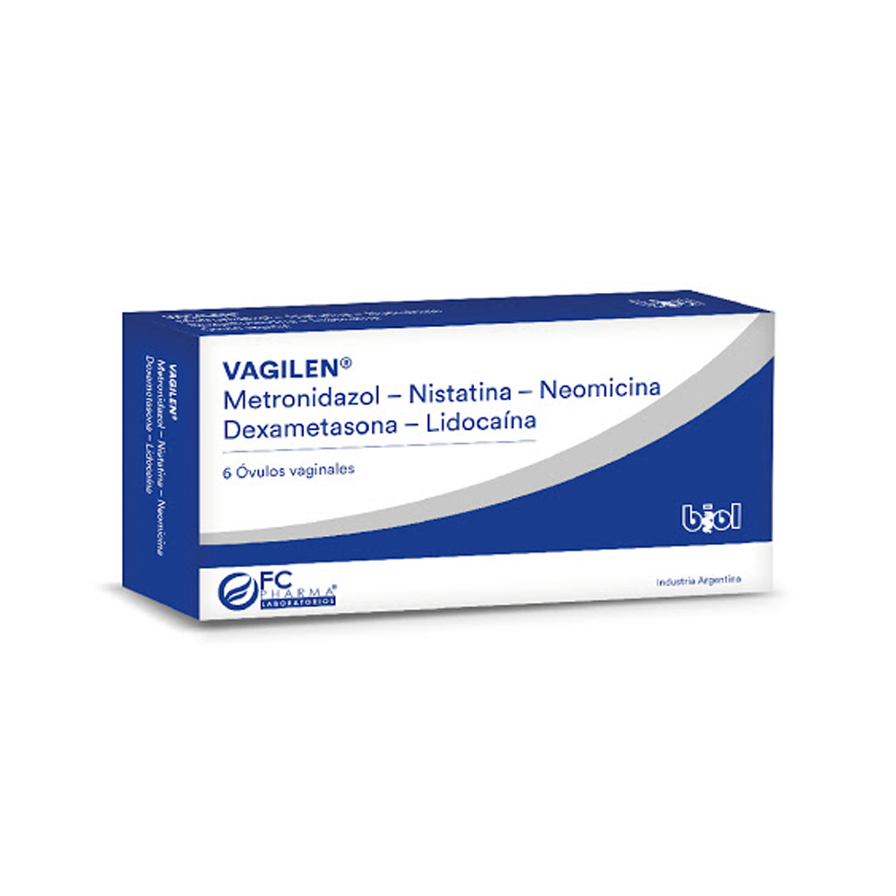 Metronidazol+ Nistatina + Neomicina Vagilen 6 Óvulos Vaginales