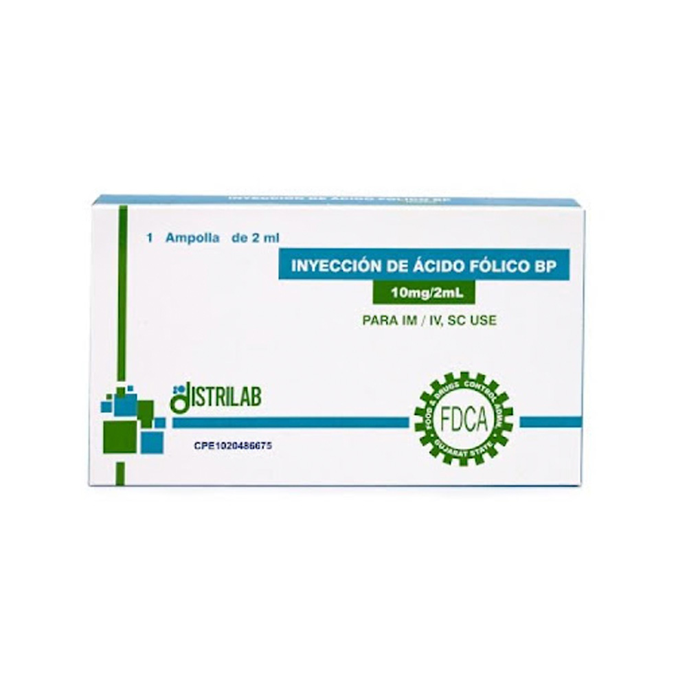 Ácido Fólico Distrilab 10mg/2ml 1 Ampolla