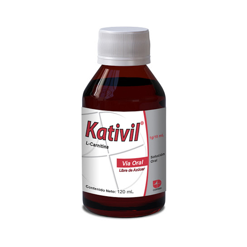 L- Carnitina Kativil 1g/10ml 120ml Solución Oral (Sin Azúcar)