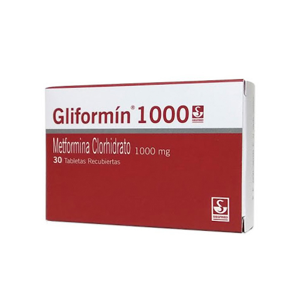 Metformina Gliformin 1000mg 30 Tabletas