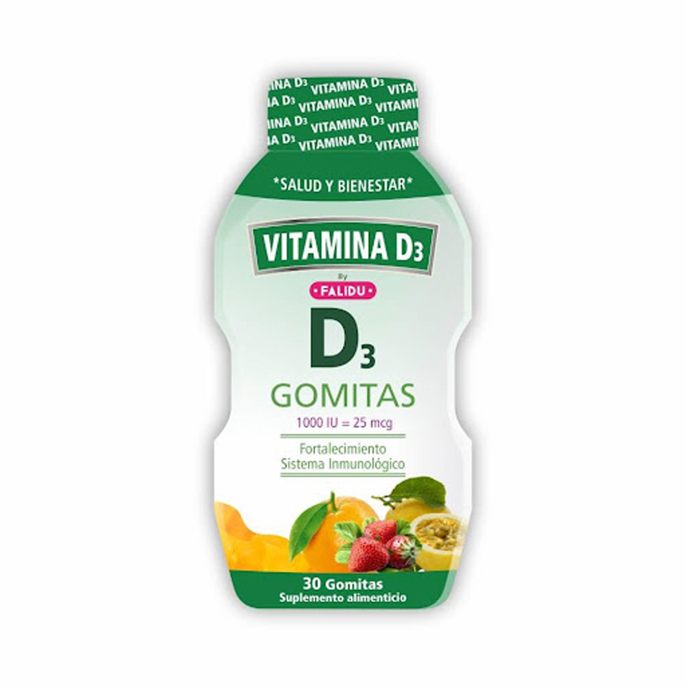 Vitamina D3 Falidu 25mcg 30 Gomitas