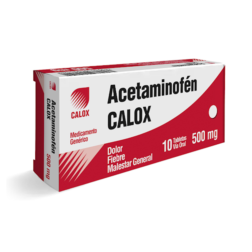 Acetaminofén Calox 500mg 10 Tabletas