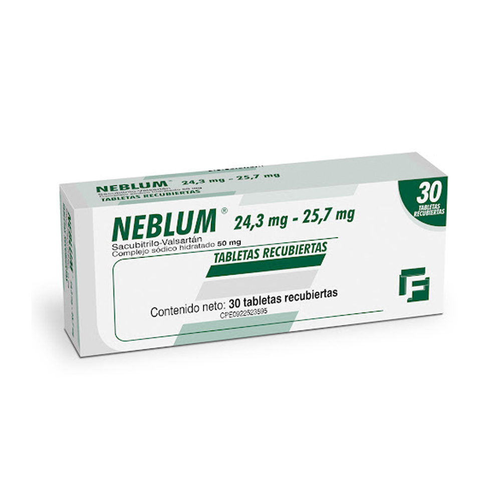 Sacubitrilo + Valsartán Neblum 24,3/25,7 30 Tabletas