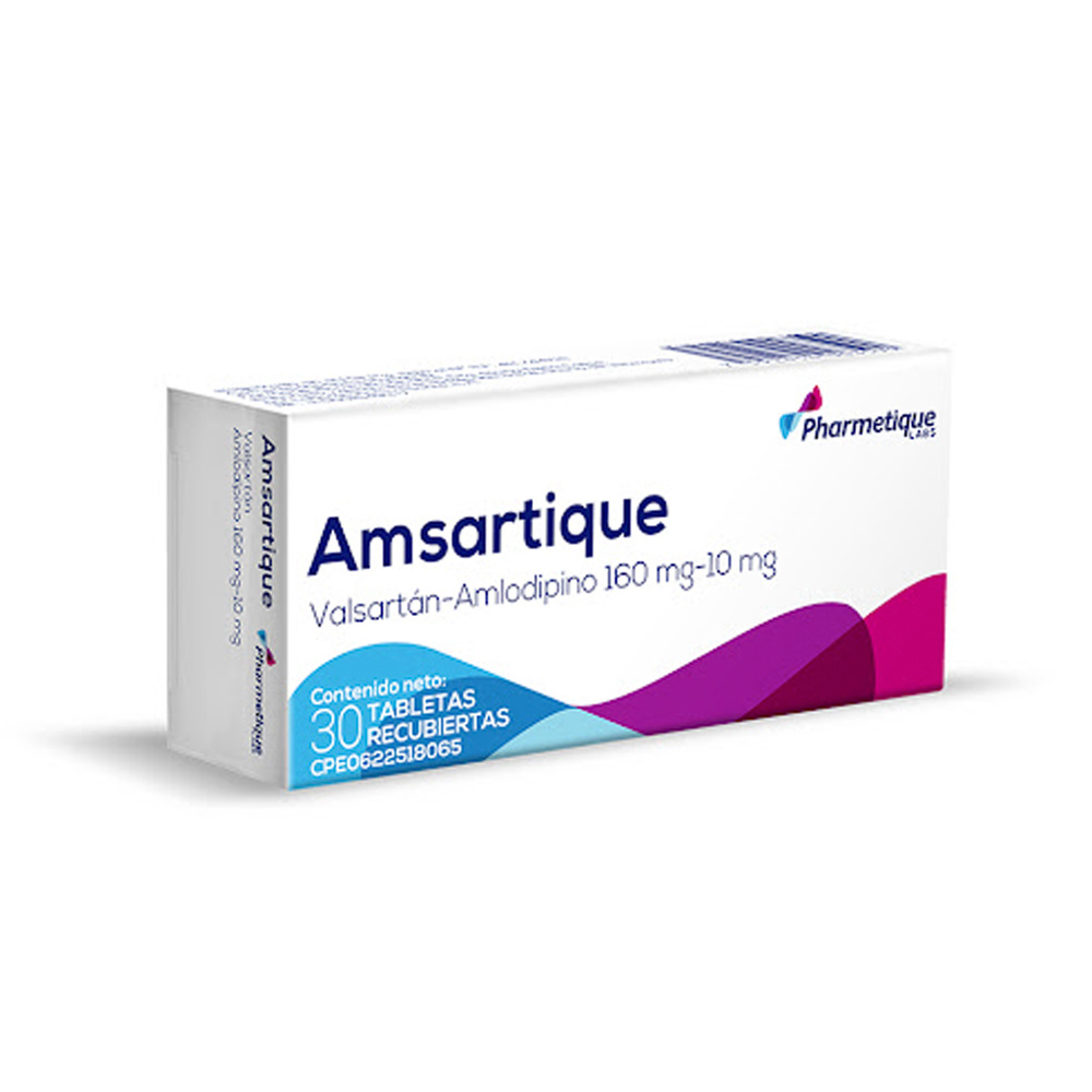 Valsartán + Amlodipina Pharmetique 160/10mg 30 Tabletas