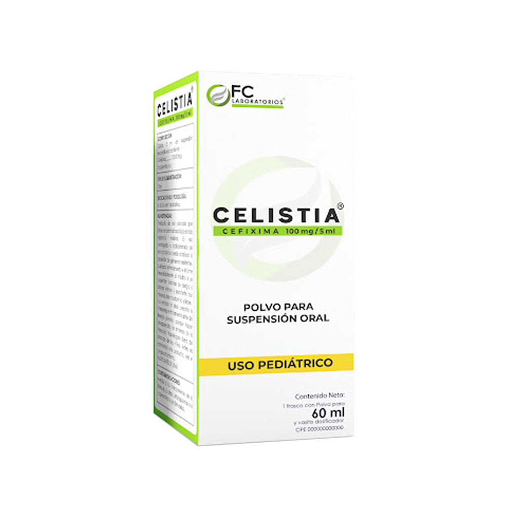 Cefixima Celistia 100mg/5ml 60 Tabletas