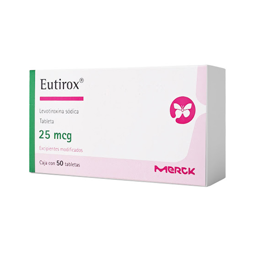 Levotiroxina Eutirox 25mcg 50 Tabletas