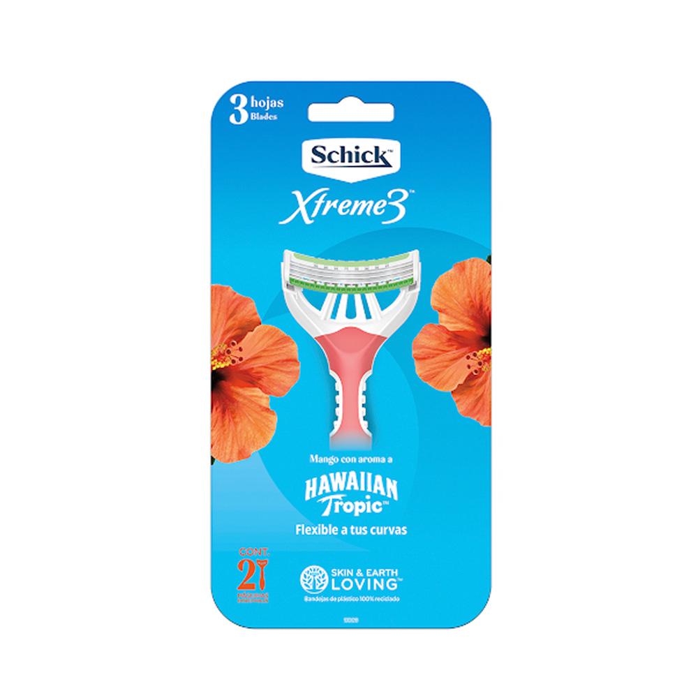 Afeitadora Schick Xtreme 3 3 Hojillas Hawaiian 2uds