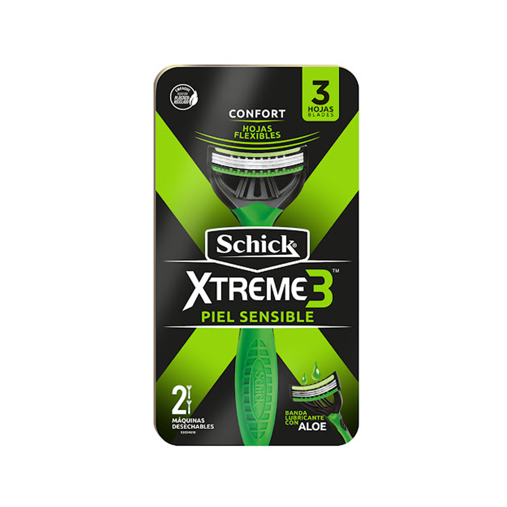 Afeitadora Schick Xtreme 3 Piel Normal 3 Hojillas 2uds