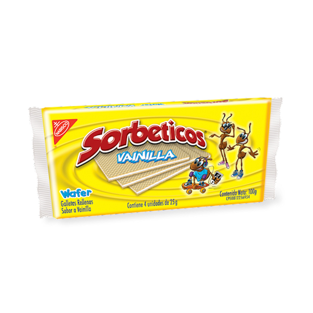 Galletas Sorbeticos Vainilla Lonchera 4uds