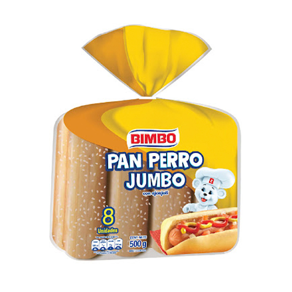 Pan Jumbo Perro Caliente Bimbo 8uds