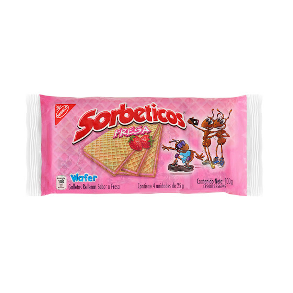 Galletas Sorbeticos Fresa Lonchera 4uds