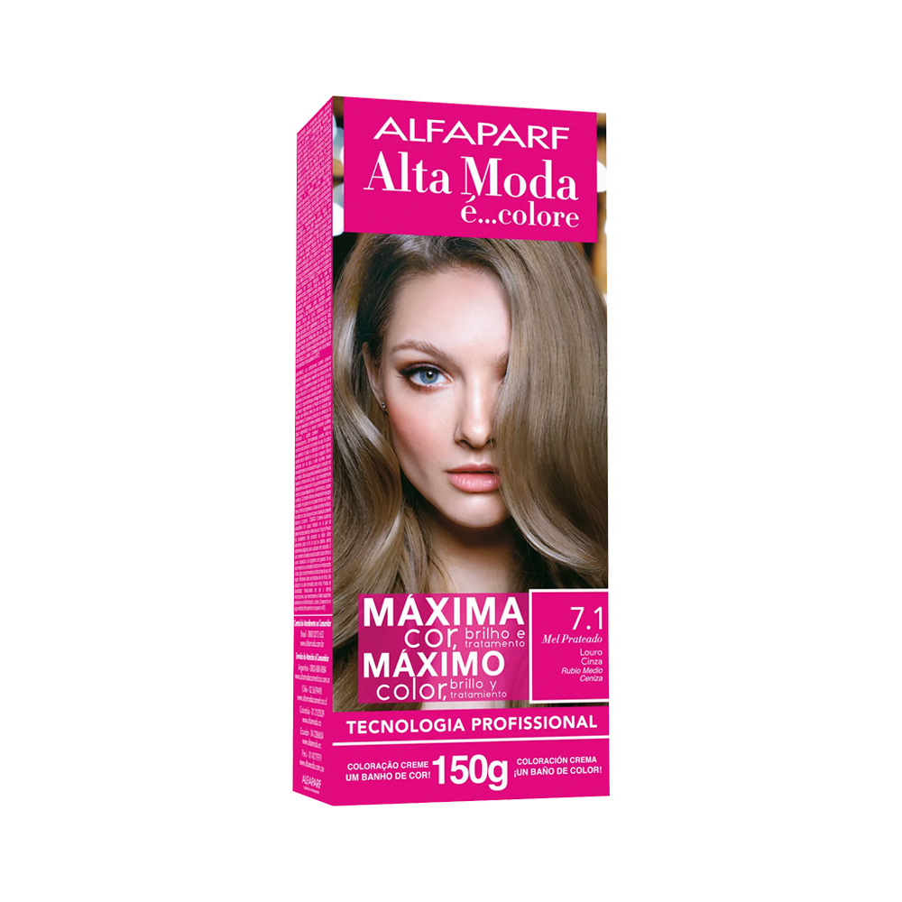 Tinte Alfaparf Alta Moda Kit Color 7.1 Rubio Medio Cenizo 150g