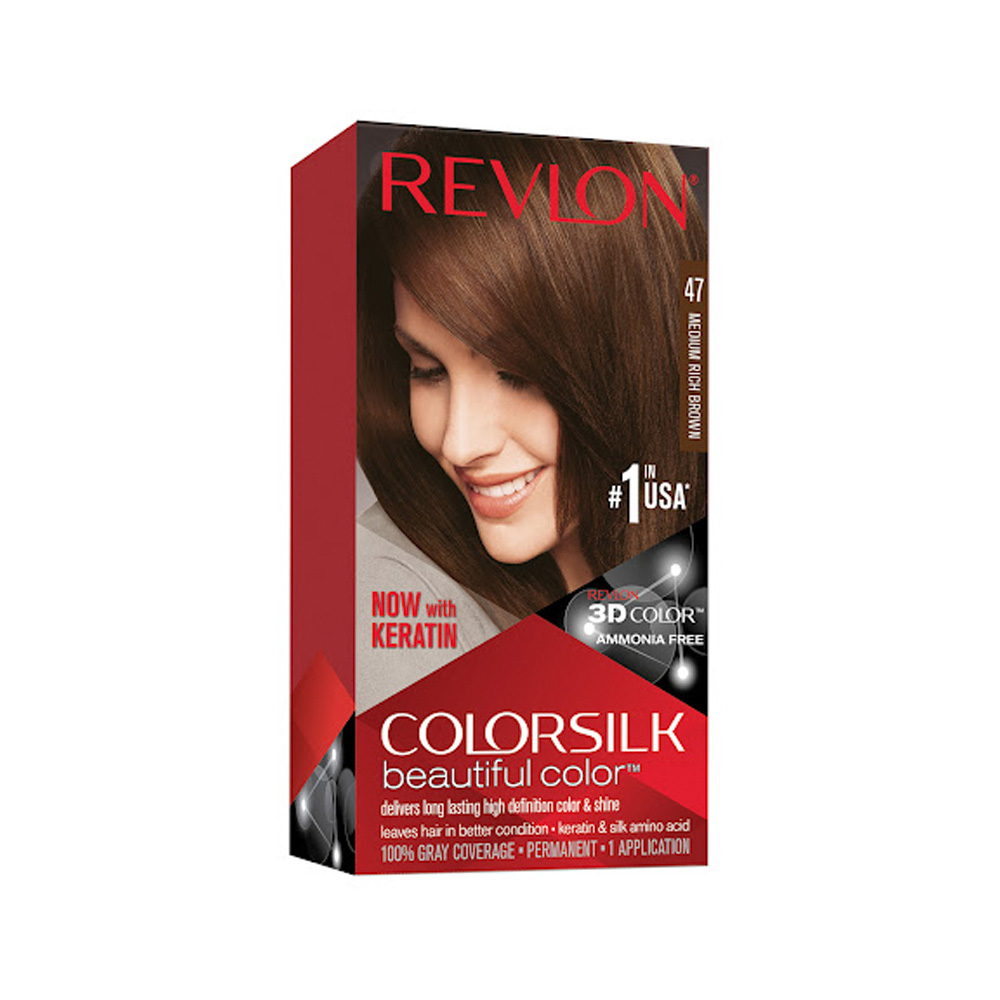 Tinte Revlon Colorsilk Kit 47 Castaño Medio Cálido