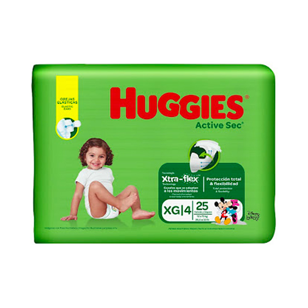 Pañales Desechables Huggies Active Sec Talla XG 25uds