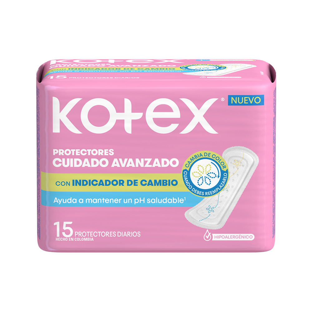 Protector Diario Kotex Indicador de Ph 15uds