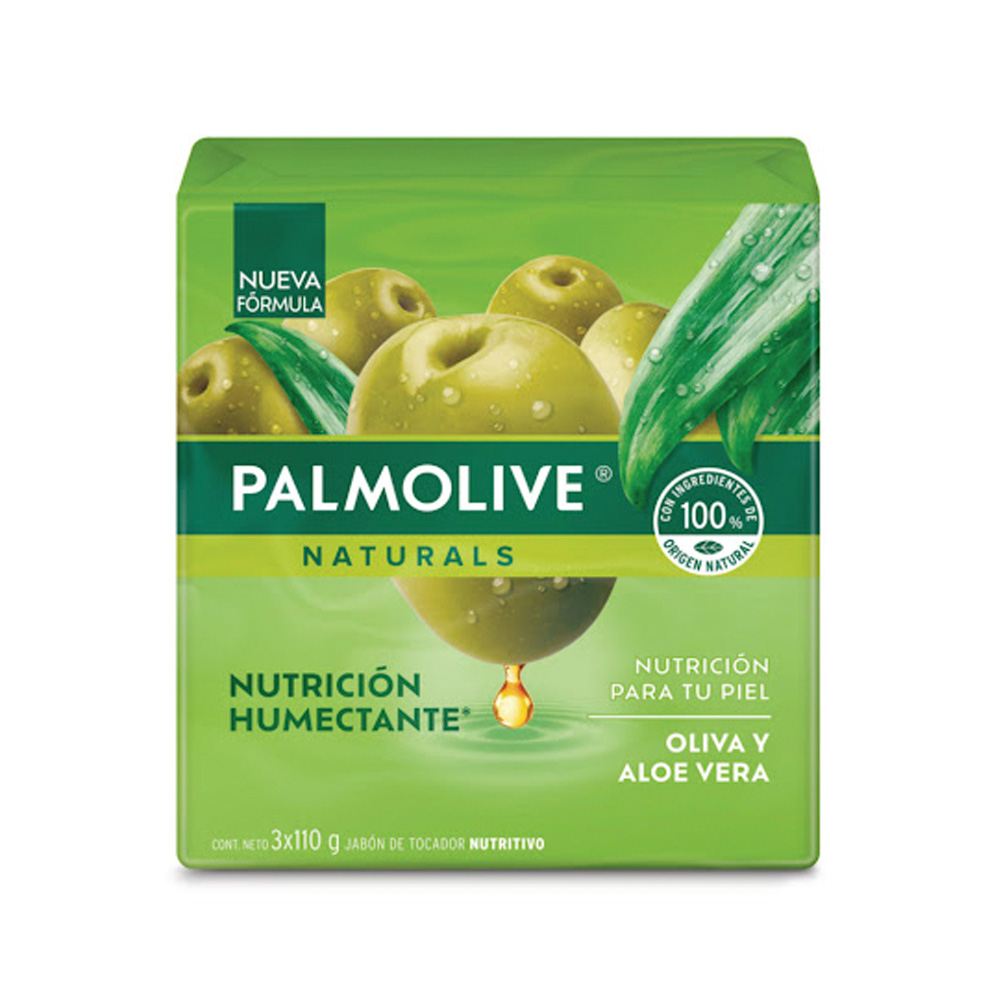 Jabón Palmolive en Barra Oliva / Aloe 110g X 3uds