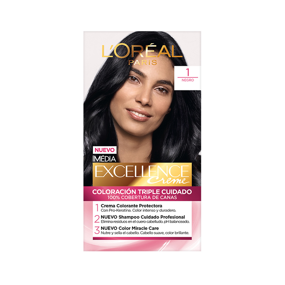 Tinte Loreal Excellence Kit Creme 1 Negro