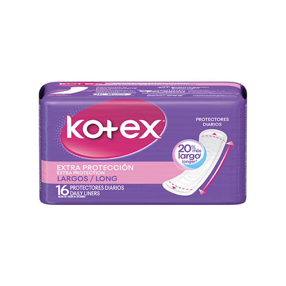 Protectores Diarios Kotex Largos 16uds