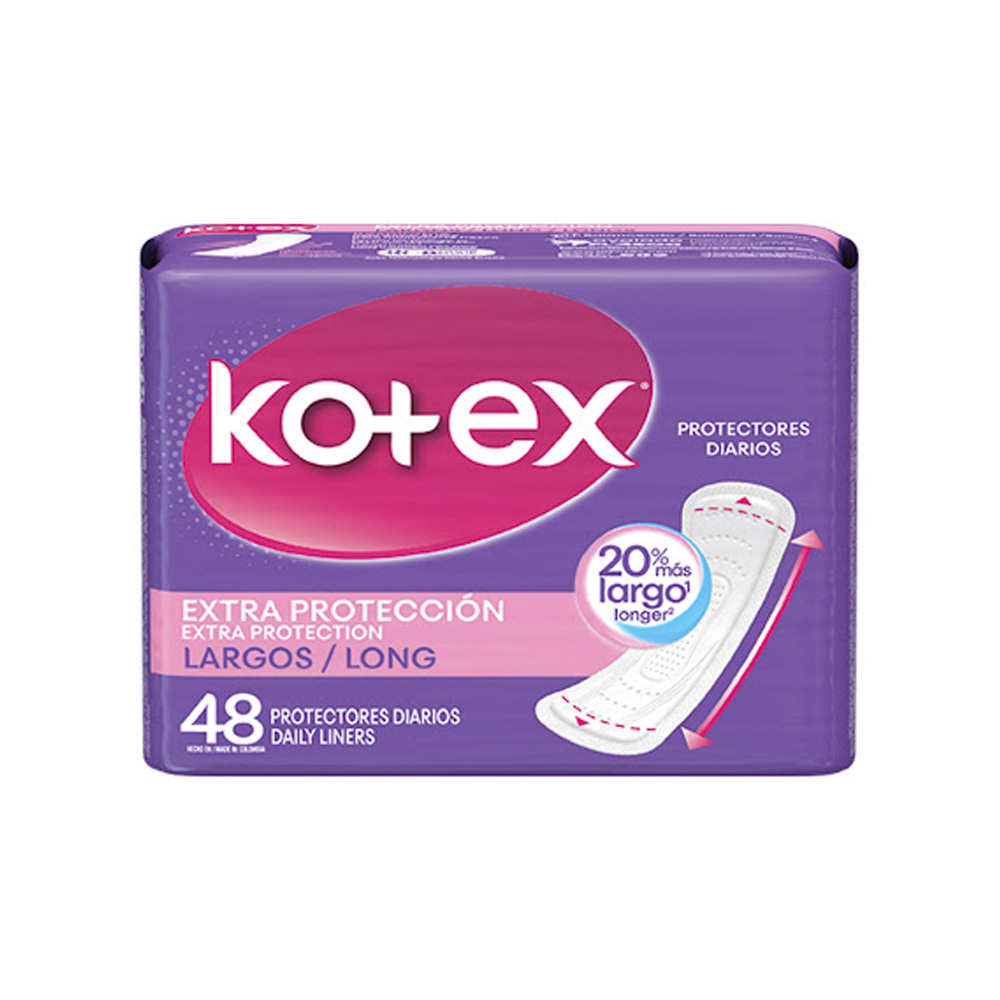 Protectores Diarios Kotex Largos 48uds